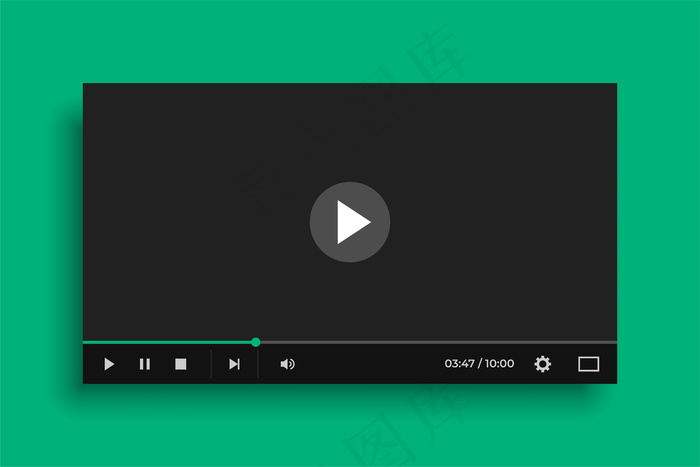 黑色视频媒体播放器eps,ai矢量模版下载