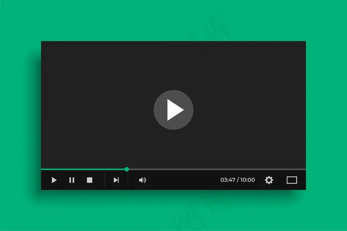 黑色视频媒体播放器eps,ai矢量模版下载