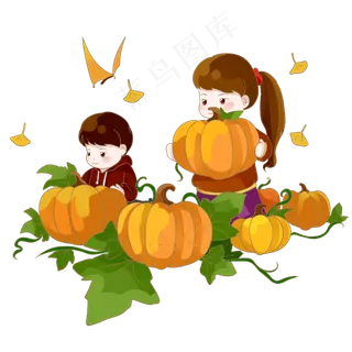 二十四节气立秋黄色南瓜PNG素材
