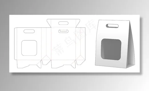 窗式模切模版纸袋包装设计 窗式模切模版纸袋包装设计