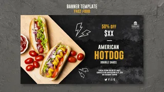 快餐横幅banner模板样式