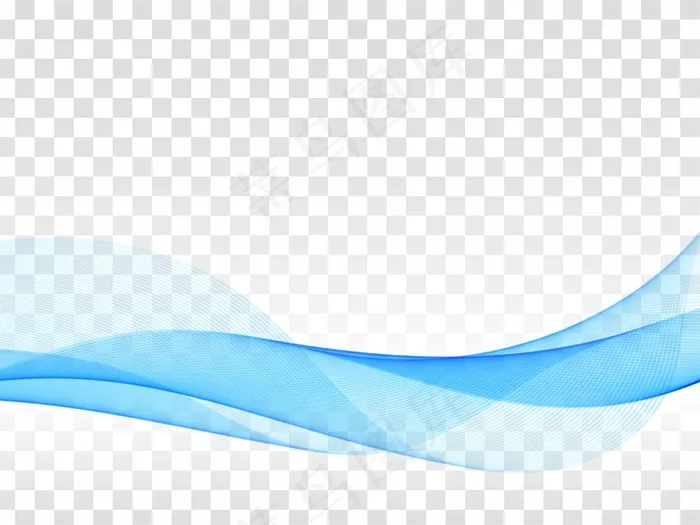 优雅的蓝色波浪流动透明背景向量eps,ai矢量模版下载