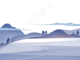 冬日原野树林冰川雪景雪原装饰底,免抠元素