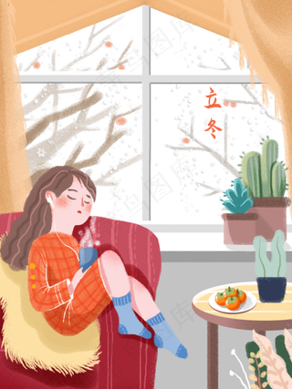 二十四节气立冬女孩