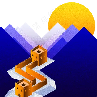 纪念碑谷风长城望月