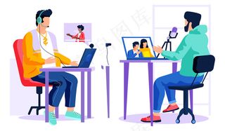 戴着耳机的人在听音乐