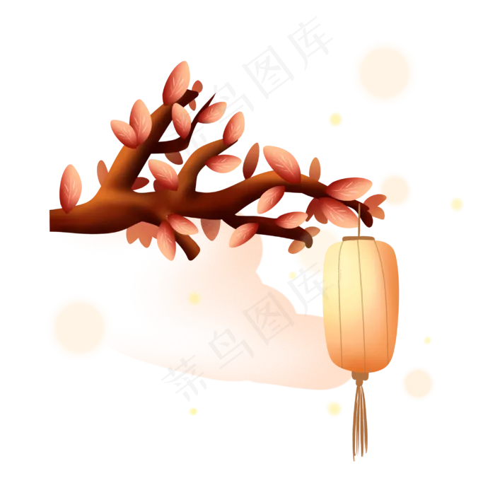 挂树上的灯笼(3000X3000(DPI:300))psd模版下载