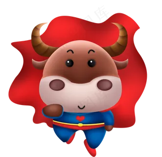 2021牛年握拳的超人牛