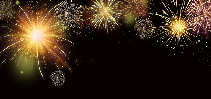 灿烂烟花金色烟花(1920*900px 	       )psd模版下载