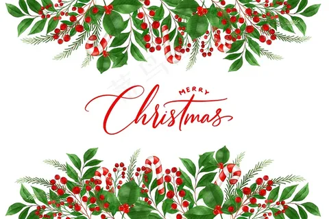 水彩画圣诞背景