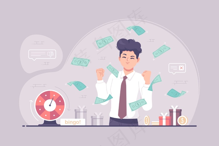 商人宾果赌博游戏概念图