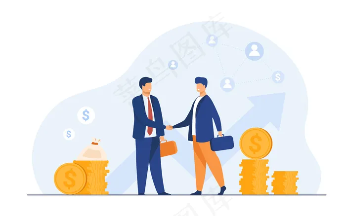 两个商业伙伴握手eps,ai矢量模版下载