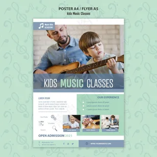 儿童音乐课程概念海报模板