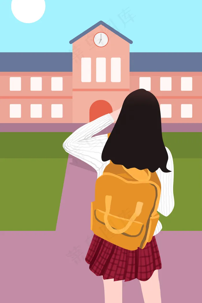 开学季背书包的学生(3545*5315px 300 dpi )psd模版下载