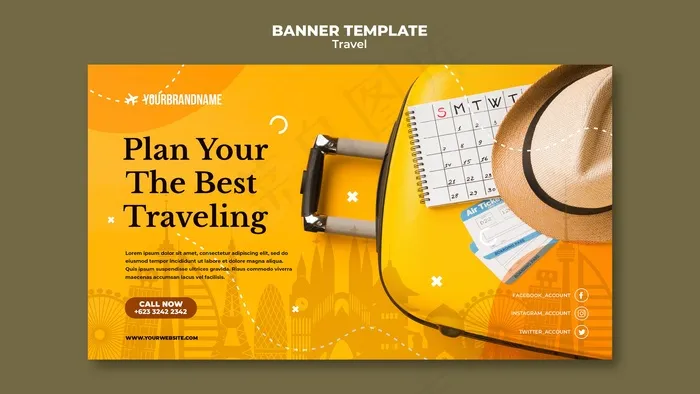 旅行社横幅banner模板psd模版下载