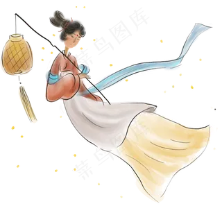 古风拿灯笼的仙女