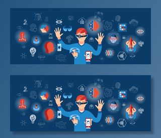 虚拟现实科技图标插图