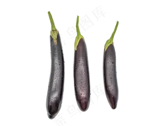 三根紫色茄子