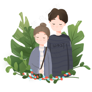 七夕情人节情侣可商用元素