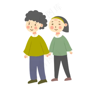 手绘卡通可爱重阳节老人