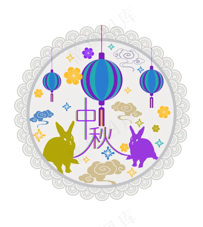 中秋节八月十五包装兔子(6434*7200px 300 dpi )ai矢量模版下载