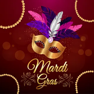 狂欢节金色面具插画