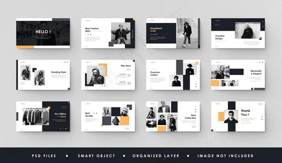 极简黑黄幻灯片电源点登录页