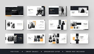 极简黑黄幻灯片电源点登录页