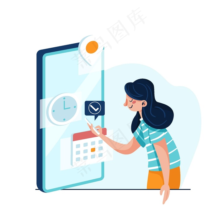 女性智能手机预约预约eps,ai矢量模版下载