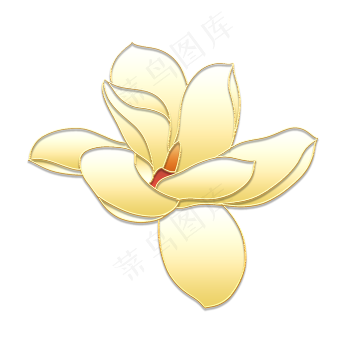 中秋节立体金边金色玉兰花