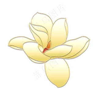 中秋节立体金边金色玉兰花