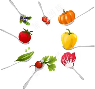 手绘蔬菜水果