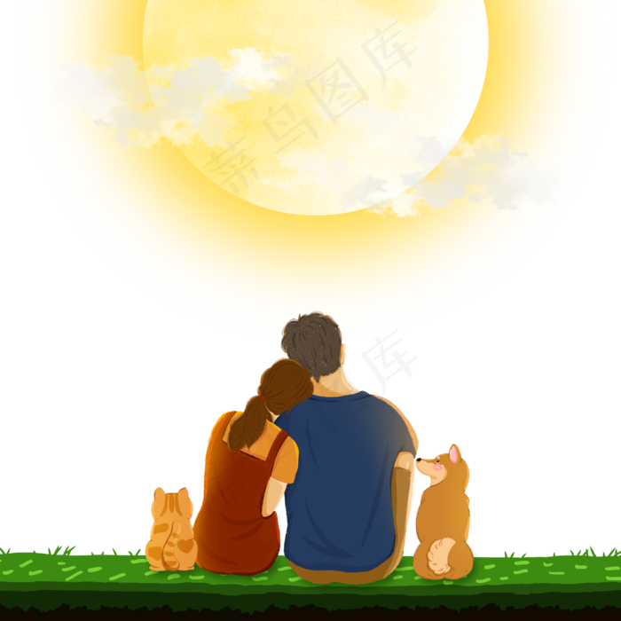 中秋情侣甜蜜赏月