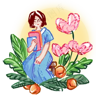 手绘教师节女教师可商用元素