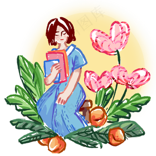 手绘教师节女教师可商用元素