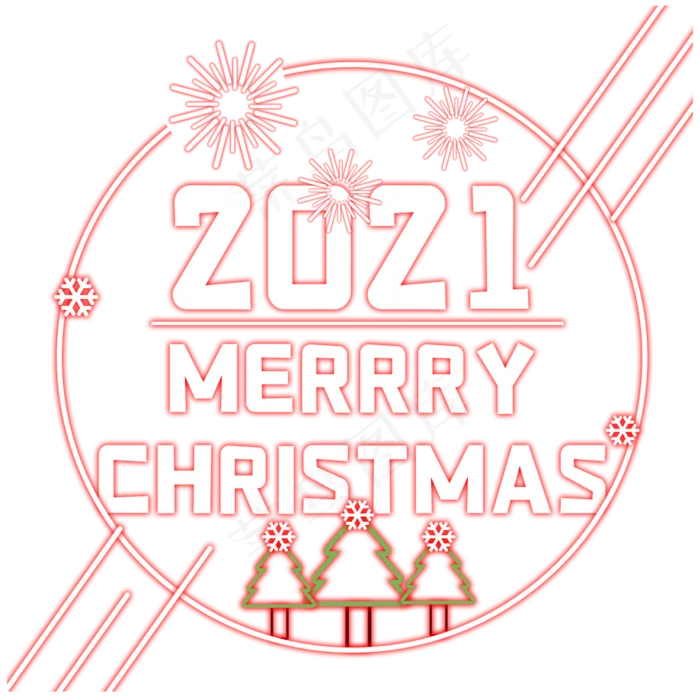 霓虹灯双旦节日主题(2000X2000(DPI:300))psd模版下载