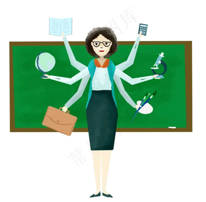 手绘教师节开学讲课多功能(750X737(DPI:300))psd模版下载