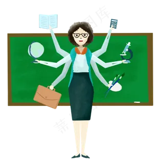 手绘教师节开学讲课多功能