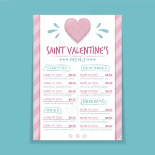 平面情人节菜单模板