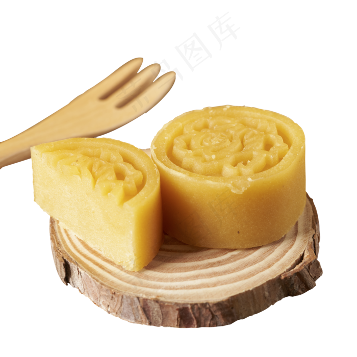 黄色中式月饼点心免抠图