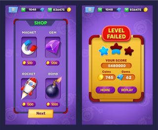 奇幻游戏关卡失败，关卡选择画面