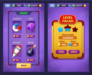 奇幻游戏关卡失败，关卡选择画面