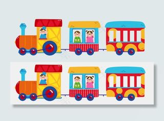 61儿童节卡通小火车玩具设计,免抠元素