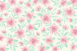 水彩花卉背景与柔和的颜色