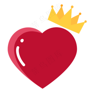 七夕情人节卡通皇冠爱心