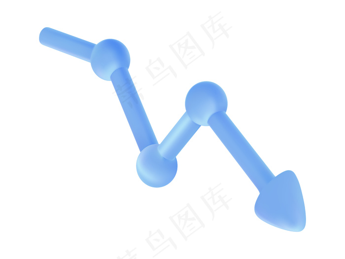 商业图表。蓝色箭头表示进度递减。
