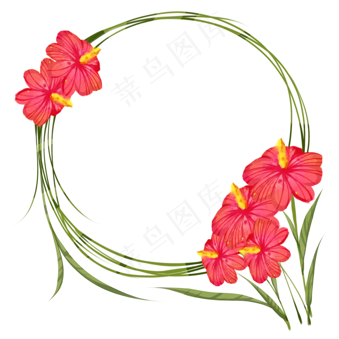 教师节红色花朵边框(2000X2000(DPI:299))psd模版下载