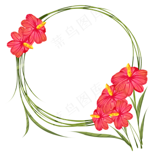 教师节红色花朵边框