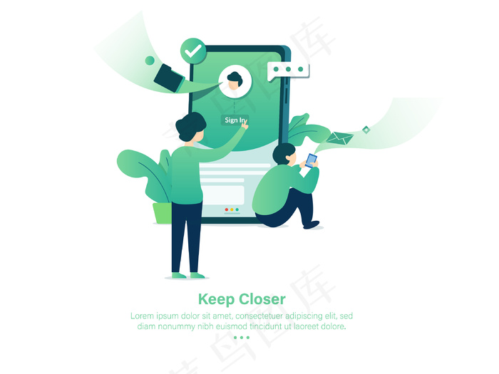 密切关注手机app移动应用程序app设计eps,ai矢量模版下载