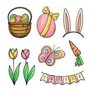 手绘复活节元素系列